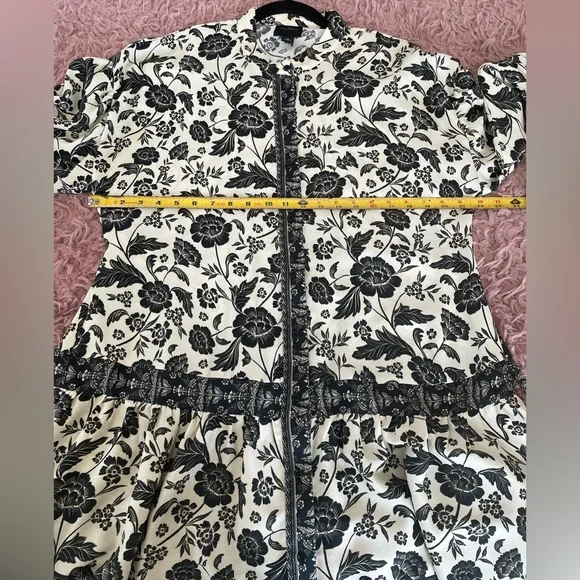 Alex Marie Women’s Black And White Floral Belted Dress Size 10 - Picture 7 of 8